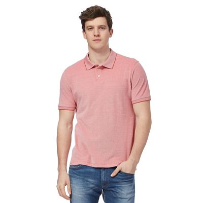 Pink textured polo shirt